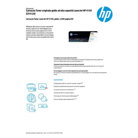 Toner alta capacità 410X HP giallo  CF412X